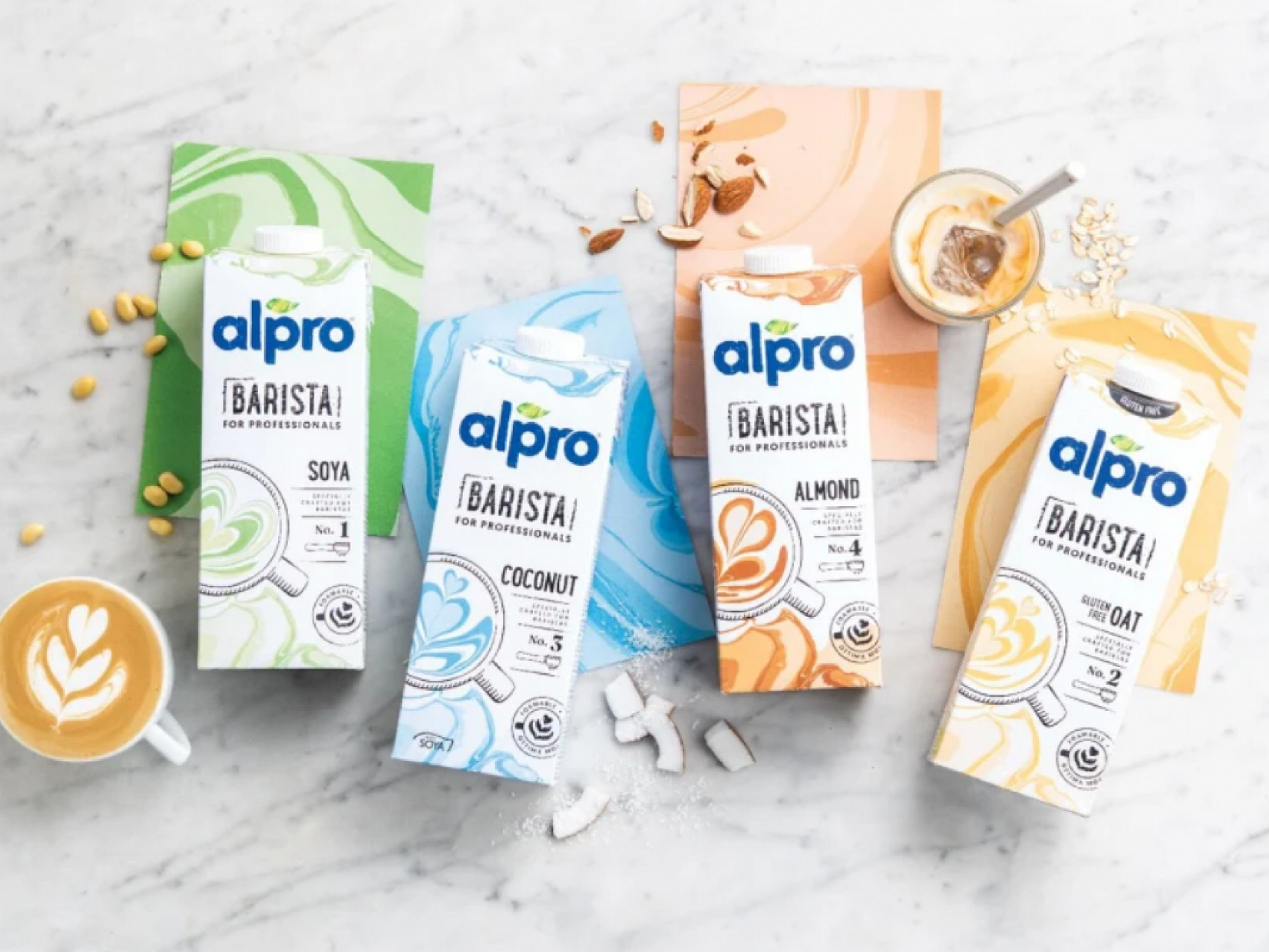 Alpro barista milk for professionals – soya, coconut, almond, oat